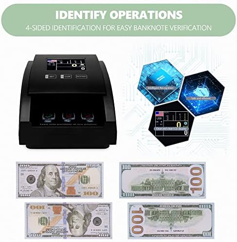 Máquina de detector de conta falsificada por portátil Cashtek, direção automática de 4 vias de contagem de valor