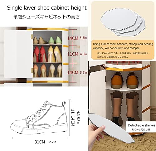 Gabinete de sapato de metal de calçados, prateleira de sapato de canto, torre de sapato rotativa 360 °, armazenamento