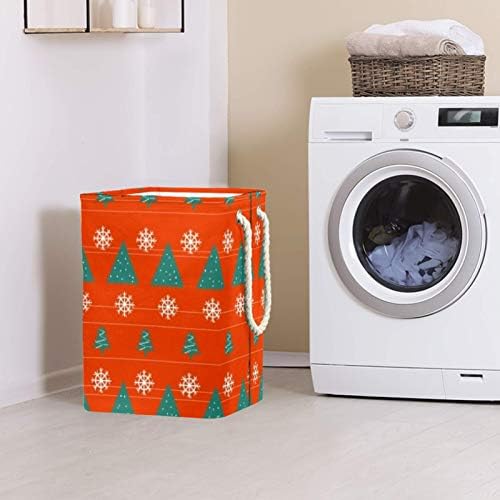 Individe Holiday Fir Tree 300d Oxford PVC Roupas à prova d'água cesto de lavanderia grande para cobertores