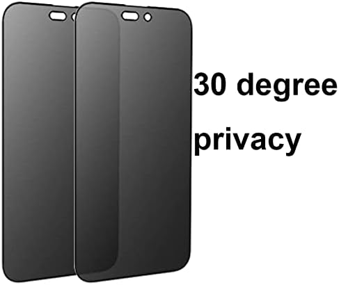 Fydikhn 2 Pacote de privacidade de vidro temperado fosco projetado para iPhone 14 Pro Anti-Glare Anti-Spy Protector