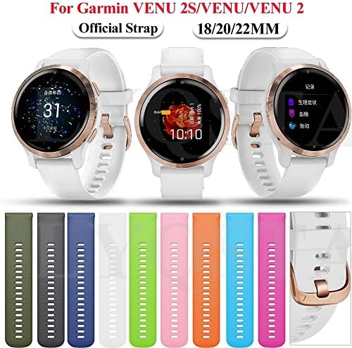 Twrqa 18 20 22mm Smart Watch tiras oficiais para Garmin Venu 2 Silicone Wrist Belt para Garmin Venu