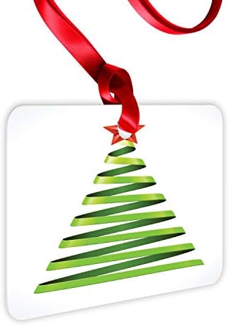 Ornamento plano de Natal de Ambesonne, design de fita com estrela do topper da árvore para a celebração do ano