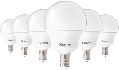 Sunco E12 LED Bulbo Candelabra 5000k Daylight, 5W equivalente 40W, 450 lm, Base de parafuso Edison Small E12, lâmpadas