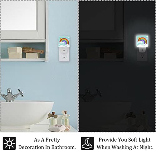 Rainbow Colorful Led Night Light, Kids Nightlights for Bedroom Plug Int Wall Night Lamp Brilho ajustável para