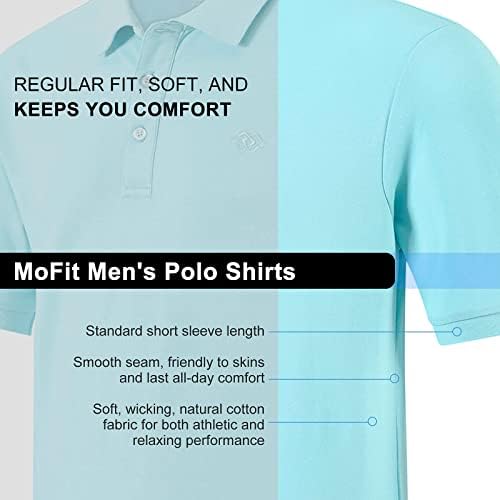 Camisas de golfe casuais de Mofiz para homens, camisa polo masculina de manga curta, camiseta de colarinho