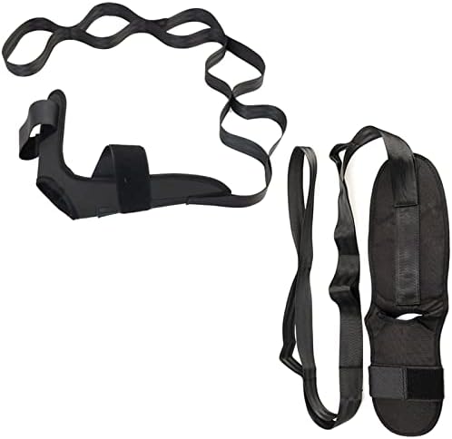 Bestshaoying 2 PCs ioga Correia esticada, cinta de alongamento do pé de perna com loops, cinta de reabilitação
