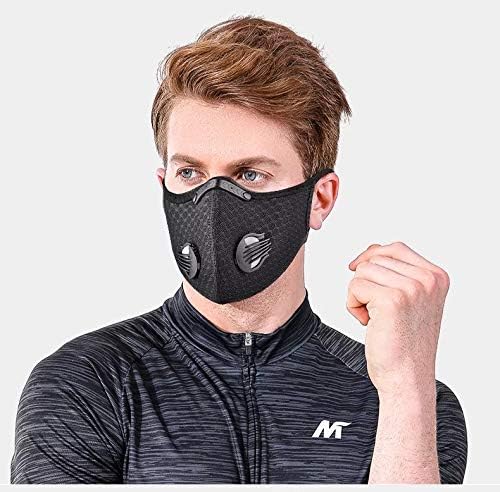 Máscara facial de poeira reutilizável com filtros, protetor pessoal ajustável para ciclismo, corrida,