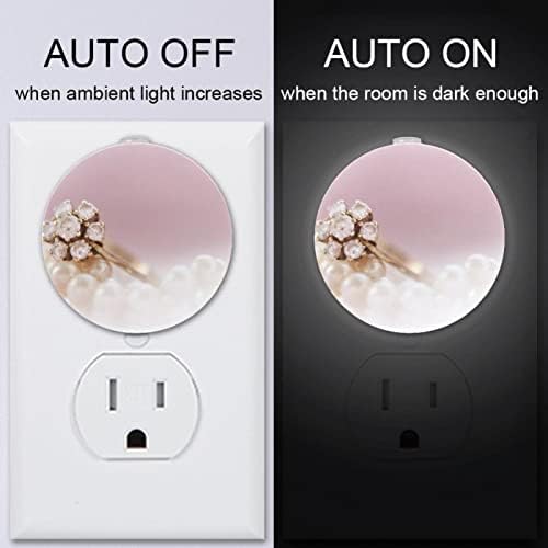 2 Pacote Plug-in Nightlight LED Night Light com sensor do anoitecer para o amanhecer para o quarto das crianças,
