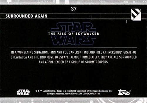 2020 Topps Star Wars The Rise of Skywalker Série 237 cercado novamente Chewbacca, Fin, Poe Dameron Trading Card