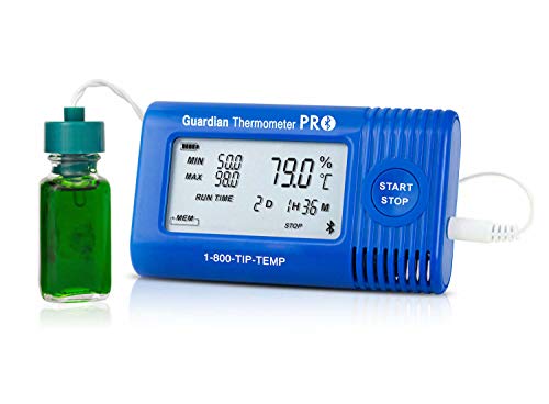 Guardian Thermeter Pro Bluetooth Data Logger, Prove de temperatura em glicol, calibração rastreável NIST