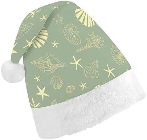 Chapéu de Papai Noel de Natal, Design de Shell Chapéu de Férias de Xmas para Adultos, Unisex Comfort Hats de
