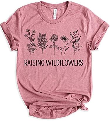 Fox teeny criando flores silvestres de girassol Mãe menina bebê combinando roupas camisas familiares