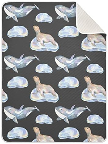 Floes baleias unissex macio fofo para bebês para criança de berço para creche com uma creche grosso e macio cobertor