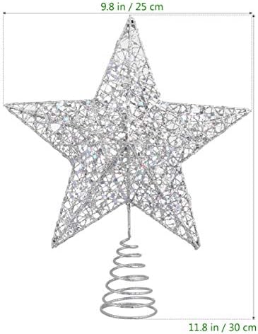 Topper de árvore de natal brilhante, de nuobestim, brilho de 5 pontos de estrela de 5 pontos, hallow wire star