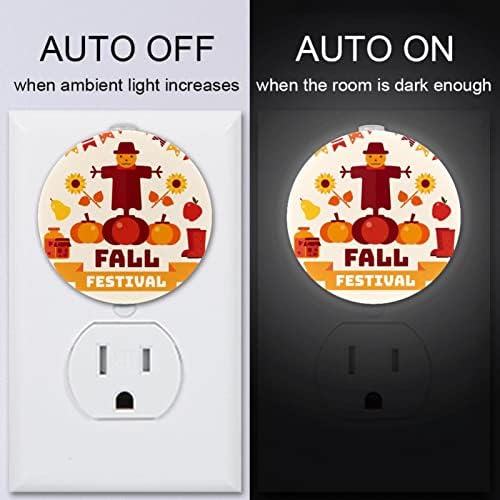 2 Pacote de plug-in Nightlight LED Night Light com sensor de entardecer para o amanhecer para o quarto de