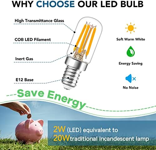 Lâmpadas de candelabra de led de led de HCNew E12, lâmpadas de lustre de mini T20 equivalentes de 40w, lâmpadas