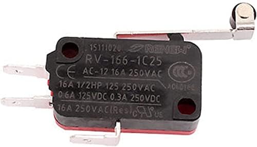 Berrysun Micro Switches 5 PCS RV-166-1C25 Micro limit switch Atuador do tipo de alavanca de rolos longos braço