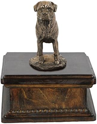 Rottweiler, memorial, urna para as cinzas de cachorro, com estátua de cachorro, exclusiva, Artdog