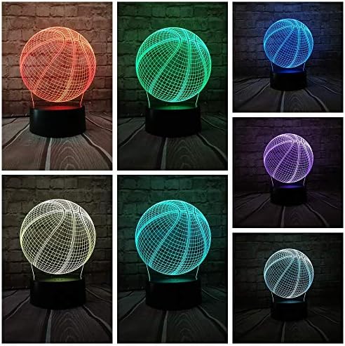 XDG Sporting Style Basketball 3D USB Lamp Lamp Touch Remote RGB Battery Love Sport Boy Bedroom Decoração Presente