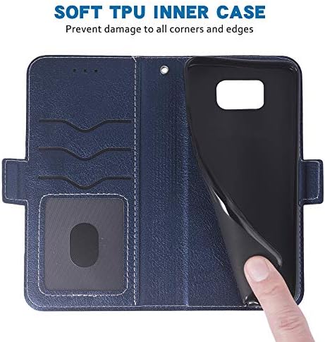 Compatível com a caixa da carteira Samsung Galaxy S7 e o cordão de pulso e o suporte de couro e os acessórios