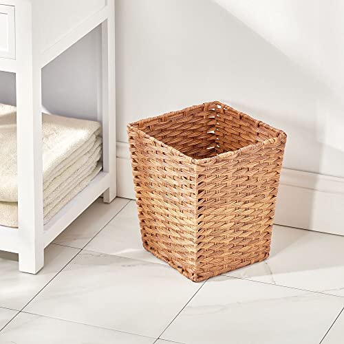 mdesign pequeno lixo de cesta de tecido pode cesta de resíduos - lixeira quadrada de lixo para
