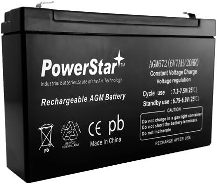 PowerStar substitui o poderoso terminal ML7-6 6V 7AH SLA Battery F1