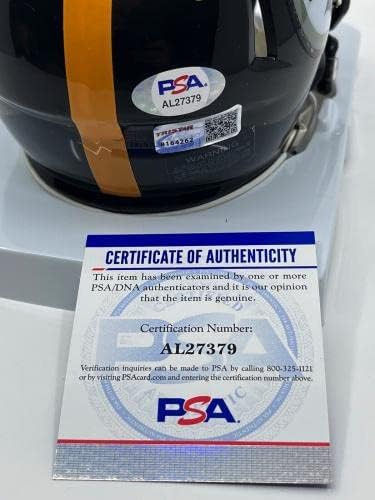 Dermontti Dawson Hof 12 Pittsburgh Steelers assinou o Mini Capacete Autograph PSA DNA - Capacetes