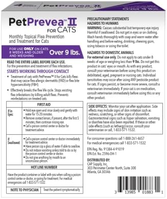 PETPREVEA PET PET PETEA II CAT FLEA Tratamento | Conveniente e fácil de aplicar | Ato rápido
