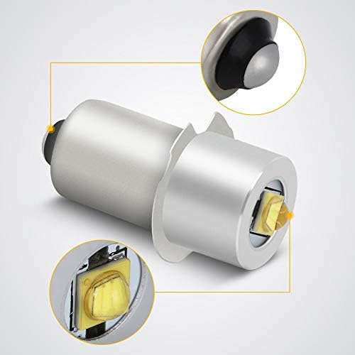 EECOO 2 Upgrade de lanterna de lanterna LED, 5W 6-24V P13.5S de alta potência LED Atualizar lâmpadas