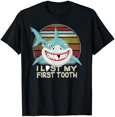 Fada engraçada de fada de dente tubarão vintage Eu perdi minha primeira camiseta de dente