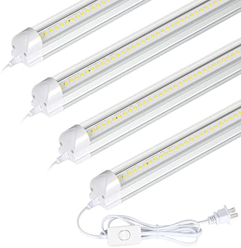 Hykolity 30W 2ft LED Shop Light, 3500lm 6500k Super Branco Branco e Luz de Luz de Teto Linkable, forma Vista