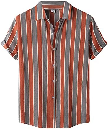 BMISEGM Summer camisetas para homens de colarinho de colarinho casual camisa de camisa masculina listra vertical