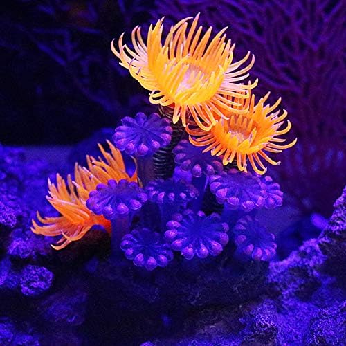 Topincn Coral artificial, Simulação Planta luminosa Silicone Sea Anemona para Ornamentos de Aquário de Decoração