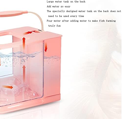 UXZDX CuJux Desktop Mini Aquarium Fish Tank Aquarium com decoração de tanque de peixes leves LED