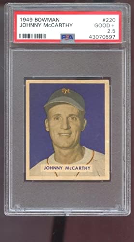 1949 Bowman 220 Johnny McCarthy PSA 2.5 Cartão de beisebol classificado Sioux City Western - Cartões