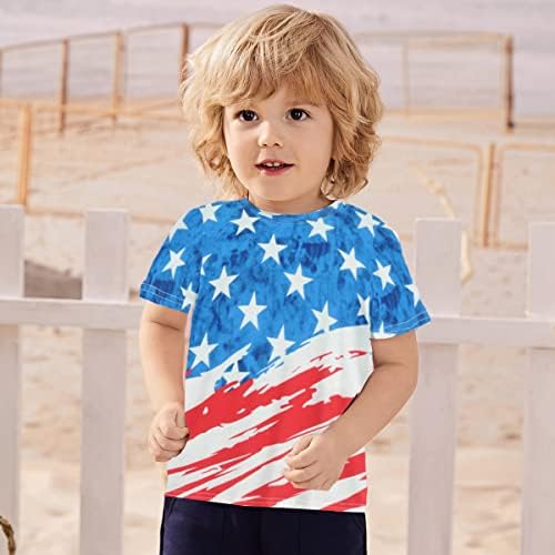 Meninas meninas 4 de julho American Flag Patriótico T-shirt T-shirt Kids Independence Day Tops Tops