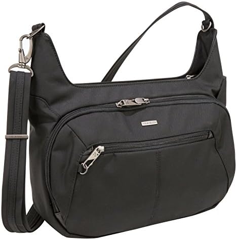 Travelon Anti-roubo oculto bolsa de carry hobo, preto, tamanho único