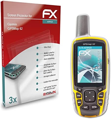 Protetor de tela Atfolix compatível com o filme protetor Garmin GPSMap 62, filme de proteção de tela Ultra Clear