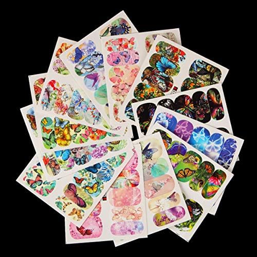 Decalques de adesivos para meninas Decalques de folha de transferência 12 Patterns Manicure Big Decoration