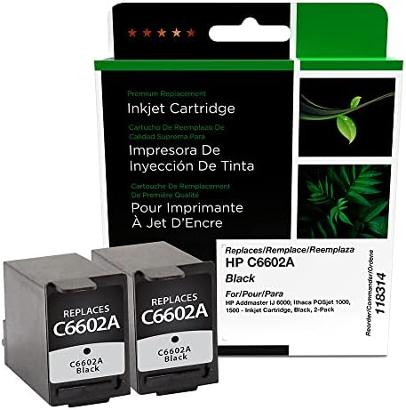 Cartuchos de tinta remanufaturados de trevo substituição para HP C6602A | Pacote preto 2