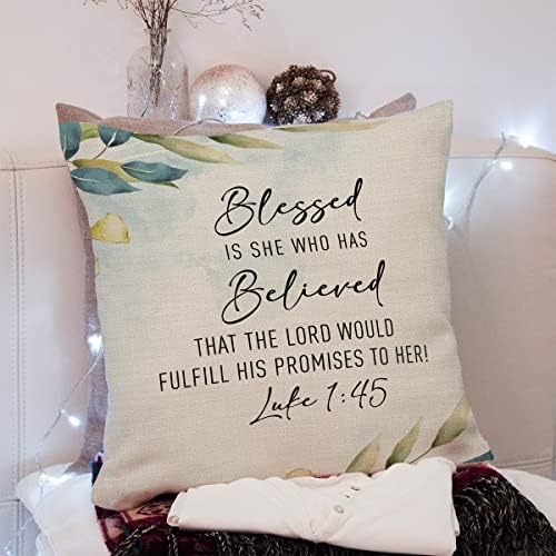 Caixa de almofada de cobertura de travesseiro do verso da Bíblia, presente de bênção, arte das escrituras,