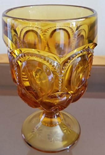 Amber Glass Moon & Star Pattern Pattern Dish - Le Smith Glass EUA