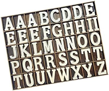 205 peças 2 polegadas letras de madeira alfabetos de madeira para artesanato, organizado com letras comuns