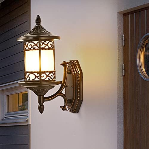 Luminária externa qzwcq, grandes luzes modernas de varanda com vidro de bolha de cristal, lanterna de parede ao