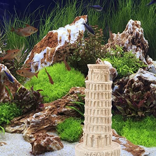 Acessórios para desktop de Toyvian, torre inclinada de pisa aquário decorações de tanques de peixes estátuas