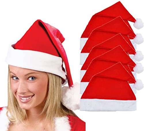Holida de férias chapéu de natal 5pc adulto unissex adulto chap vermelho santa chapéu para chapéu de festa de natal