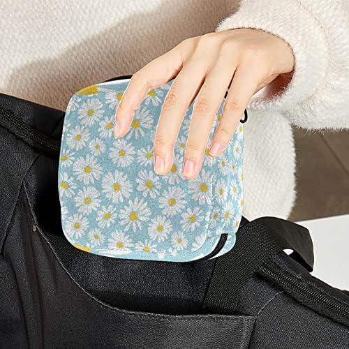Daisy Floral Blual Blue Sanitary Napkin Storage Bag de período para sacolas adolescentes para meninas