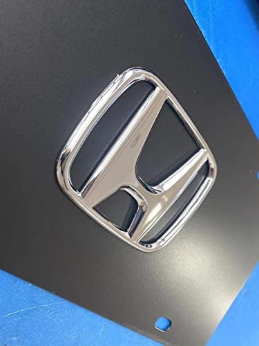 Placa frontal de aço inoxidável em aço inoxidável 3D para Honda, placa com tampas de parafuso correspondentes