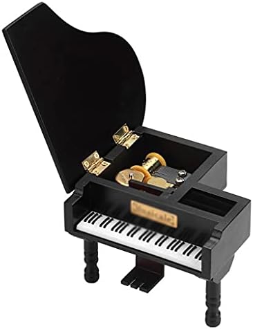 Caixa de música arborizada de hgvnm caixa de piano de piano Caixa de música em forma de piano com pequenos banquinhos