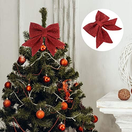 Bestoyard Big Bows Glitter Bowknot Christmas Tree Topper Decorative Arxos para Boldes de Decoração de Festa